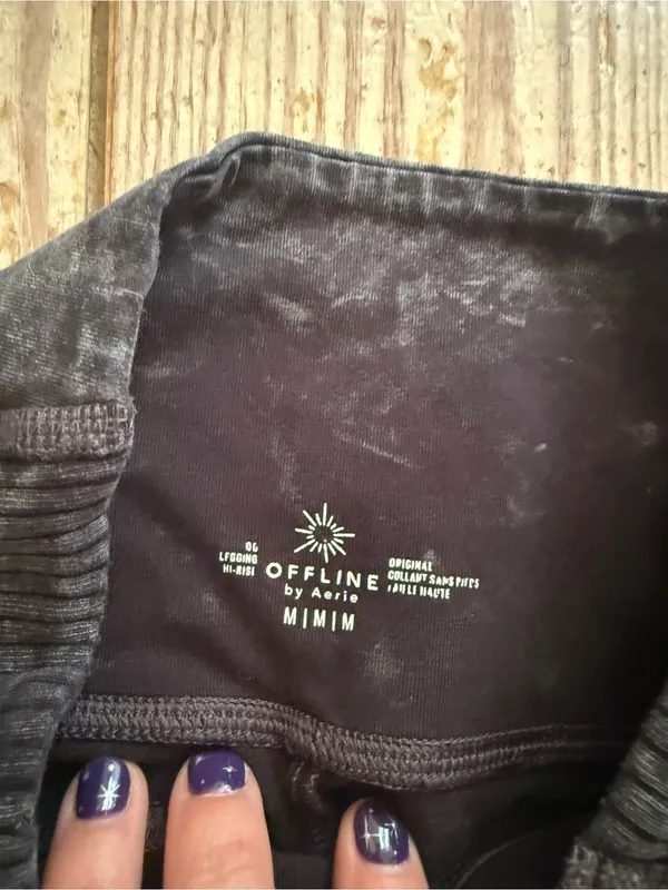 OFFLINE by Aerie Mineral Wash Ribbed Hi-Rise Leggings M - Image 2
