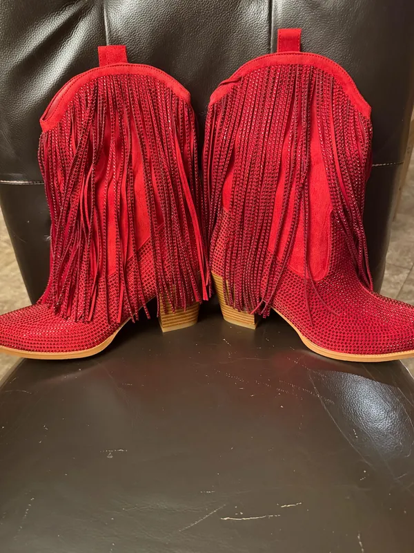 Boots Red Size 9 - Image 4
