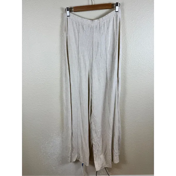 HYFVE NWT Wide‎ Leg Pants Womens Large Linen High Rise Coastal Boho Beach Coastal - Image 2