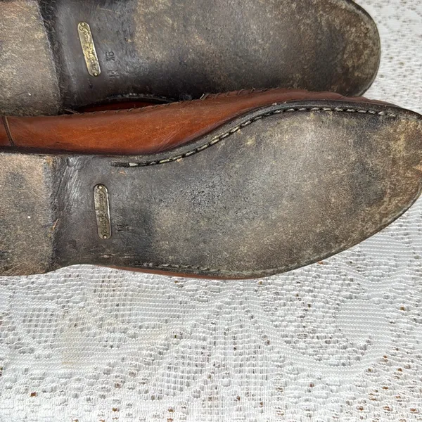 Mazlan brown leather slip on penny loafers super cute and. Pmgu size 9.5 - Image 7