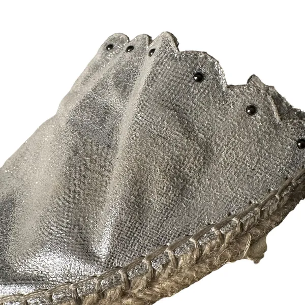 Karl Lagerfeld‎ Metallic Silver Espadrille Slides Slip on Shoes Women Size 7.5 - Image 10