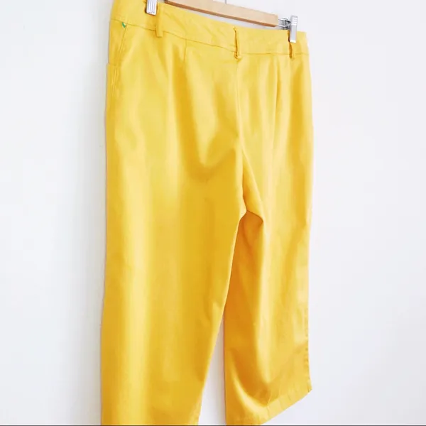 Yellow wide legs capris Size 12 - Image 5