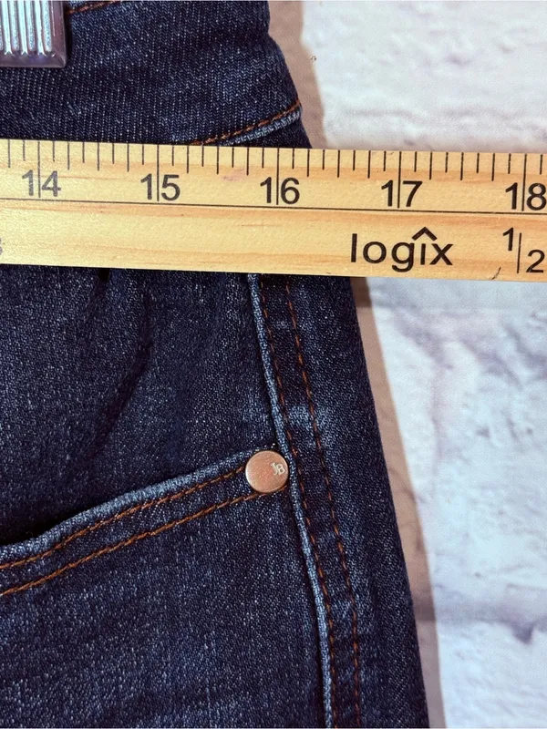 Judy Blue Dark Indigo Button Fly Straight Fit Jeans, 15/32 - Image 5