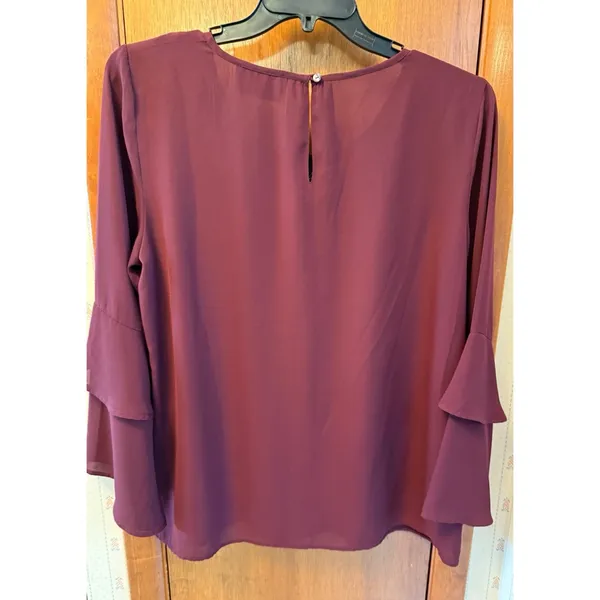ruff hewn Grey Embroidered Burgundy Blouse - Image 3