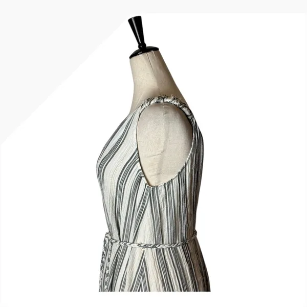LoveShackFancy Dress Women XS Ivory Gray Striped Georgica Maxi Luxury‎ Boho - Image 8