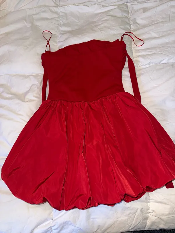 Garage Red Bubble Mini Dress - Image 3