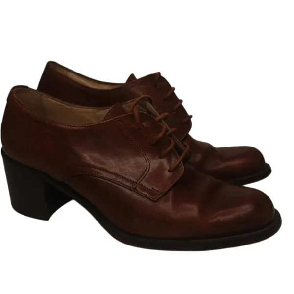 Joan & David Brown leather ankle boots sz 37.5 /7 - Image 3