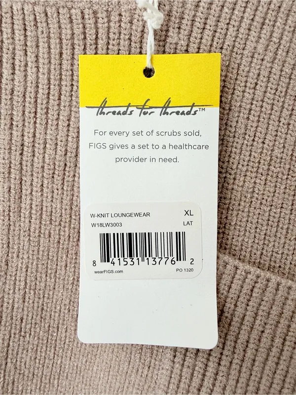 Figs NWTs Tan Knit Ribbed Loungewear Sweater size XL - Image 5