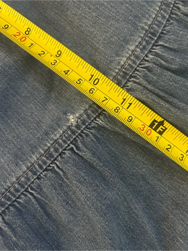 GAP Light Blue Chambray Tiered Pull-On Summer Skirt | Size Large - Image 5