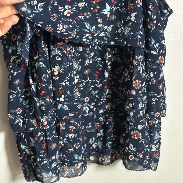 Abercrombie & Fitch Women Ruffle‎ Blue Sleeveless Blouse Top size S. - Image 3