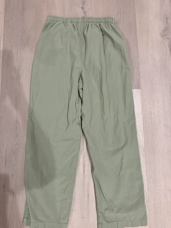 Green Linen Pants Size M - Image 4