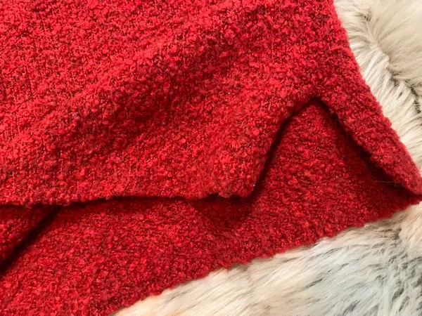 Aerie Red Boucle Mock Neck Sweater Size Large - Image 3