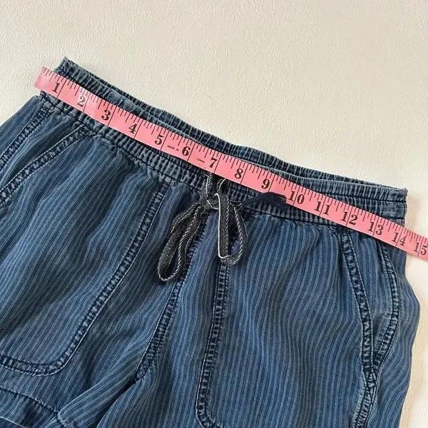 J.Crew Denim Striped Shorts XXS Blue Casual Drawstring - Image 4