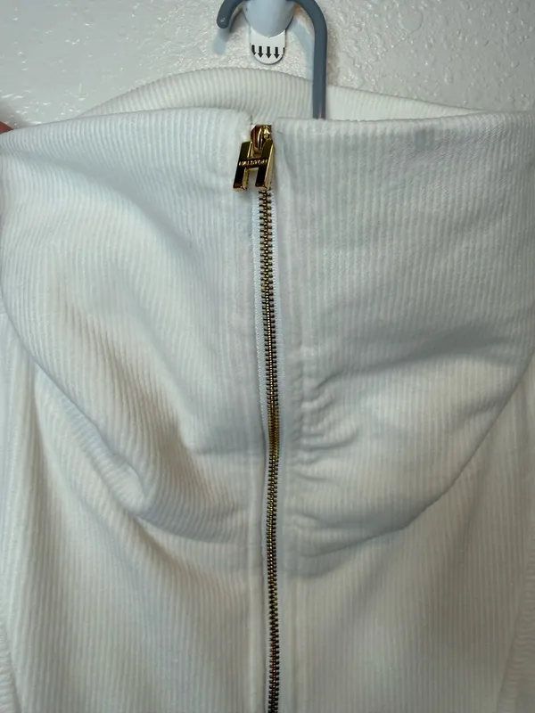 Halston Half Zip High Collar Ribbed Pullover Gold Hardware Size XXL Preppy Luxe - Image 5