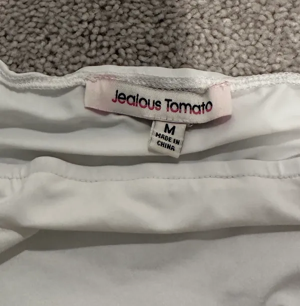 Jealous Tomato White long sleeve Bodysuit puff sleeve - Image 4