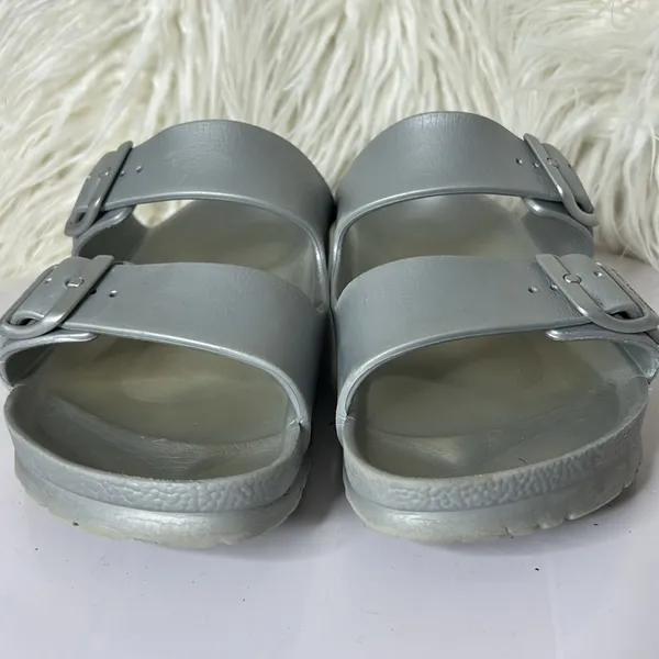 Birkenstock Arizona Essentials EVA Sandals Silver Size US 9/9.5 no size tag. - Image 2