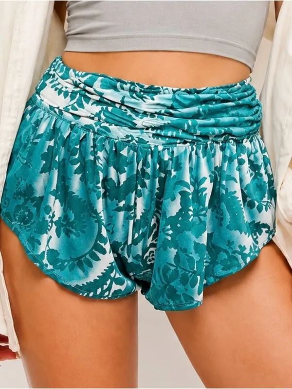 NWT Free People Snow Angel Micro Shorts Velvet Floral Boho Flowy Summer Shorts M - Image 2
