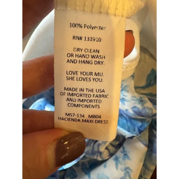 Show Me Your Mumu Dress Women XS Blue‎ White Floral Mama Blues Hacienda Maxi - Image 13