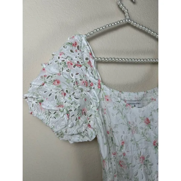 LoveShackFancy Clementine Eyelet Dress Size 2 Coquette Floral Girly Midi Length - Image 6