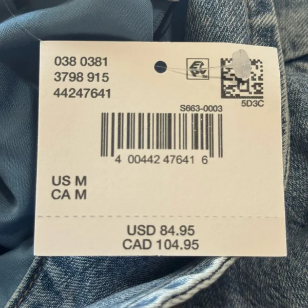 American Eagle Cropped Denim Jacket Women’s Medium Blue Puff Sleeve Button Front NWT - Image 10
