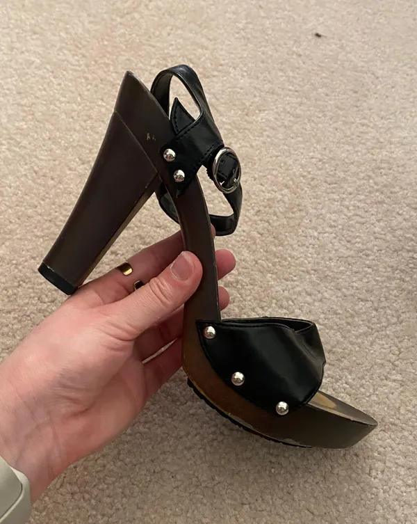 Black And Brown Studded Heels Size 8 - Image 9