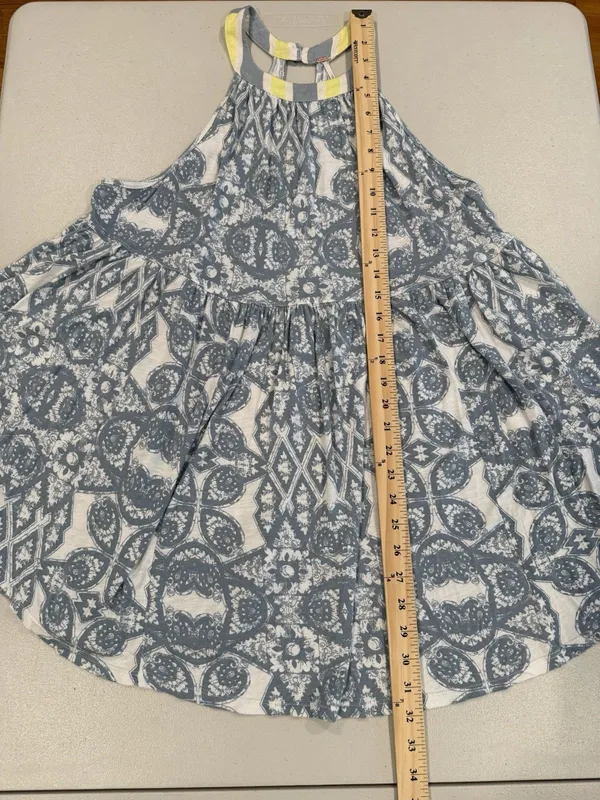 Free People Mini Dress Womens Medium Boho Flowy Euro Summer Festival Indie Linen - Image 5