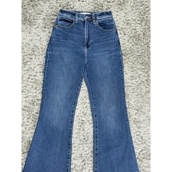 Abercrombie & Fitch The Flare Jeans Women’s Size 0/25 Blue Denim Boho High Rise - Image 2