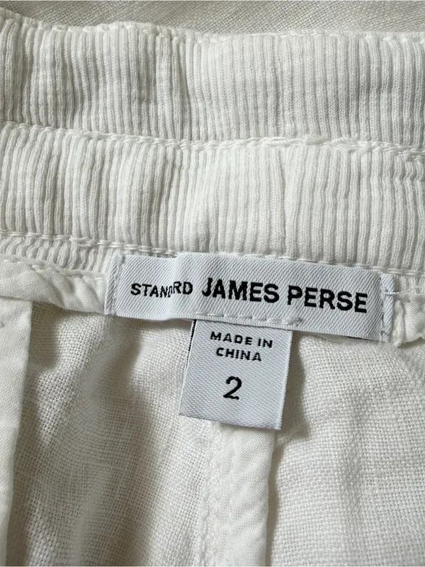 Standard James Perse Women’s 100% Linen Pants Drawstring Minimalist White 2/US 6 - Image 7