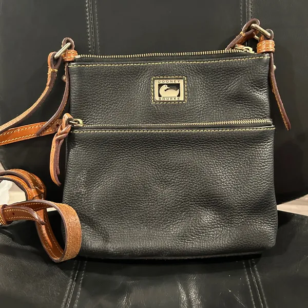 Dooney & Bourke Black Leather Crossbody Bag - Image 2