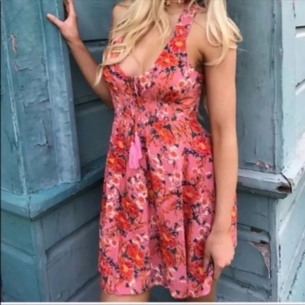 Free People Pink Washed Ashore Mini Dress NWT - Image 4