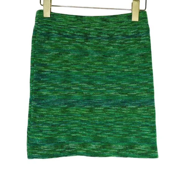 Verge Girl 8 Birdies Green Marled Knit High Rise Body Con Mini Skirt Large - Image 3
