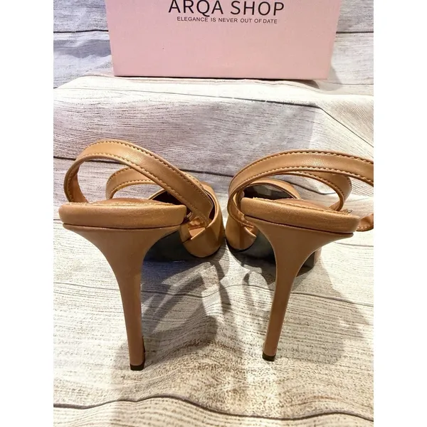 NIB Arqa Stiletto High Heel Sandals Adjustable Ankle Strap Peep Toe Size 39/8.5 - Image 10