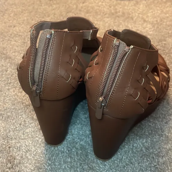 Torrid wedge sandal tall brown size 10w neutral - Image 2