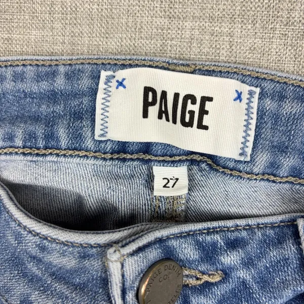 Paige Skyline Skinny Jeans Womens 27 Light Wash Blue Mid Rise Stretch Denim - Image 2