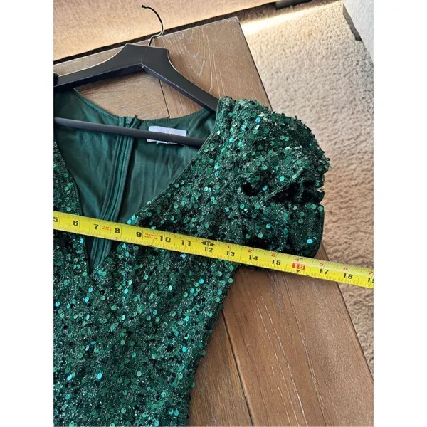 Faeriesty Green Sequin Mermaid‎ Dress with Side Slit Size XSmall - Image 9
