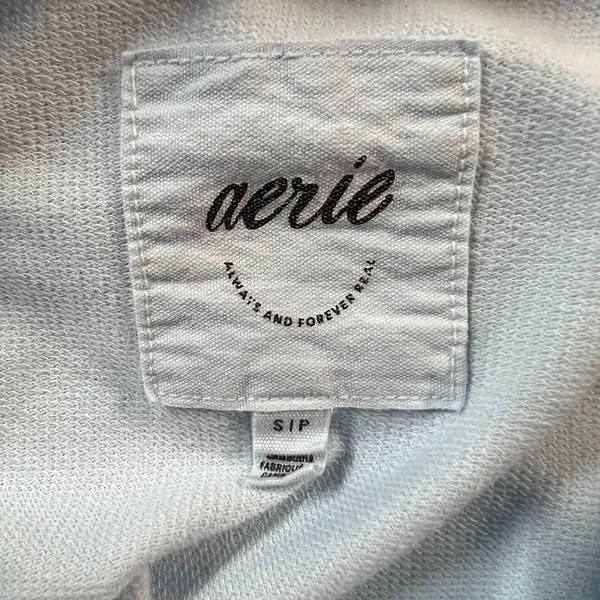Aerie Peplum Hoodie Sweatshirt‎ Small Blue Balloon Sleeve Babydoll Oversized S - Image 12