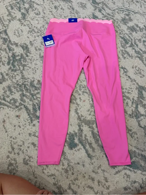 JoyLab XL Hot Pink High-Rise Double Scallop Waist Leggings NWT FLAW - Image 3
