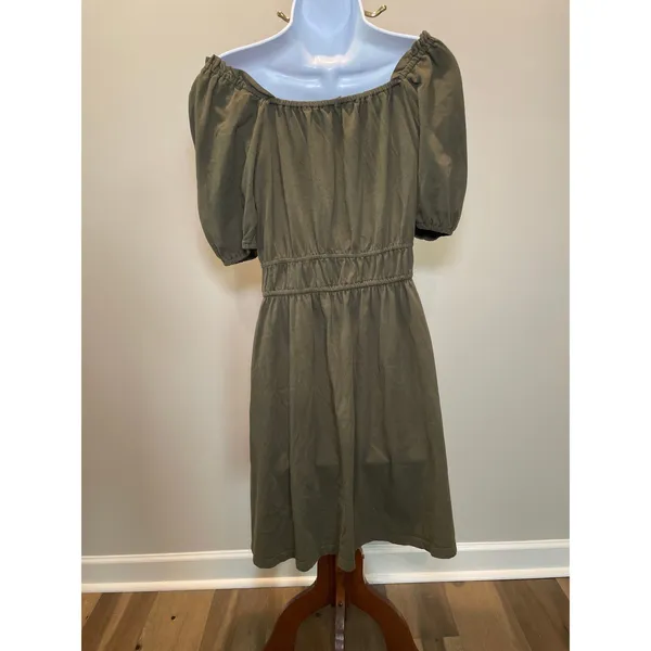 J.Crew Carmen Neck Puff‑Sleeve Mini Dress Size M 100 Percent Cotton - Image 2