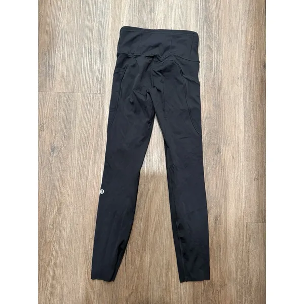 Lululemon Fast Free Leggings Women Size 2 Black HR Tight 24" LW5BXQS - Image 2