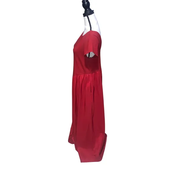 A New Day Women's Backless Knit Maxi Dress Short Sleeve Pockets - Image 4
