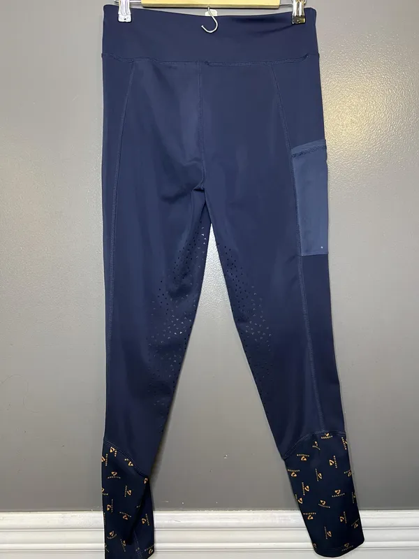 Aubrion Leggings Womens Small Blue Riding Ankle Silicone Grip Pockets Equestrian - Image 4