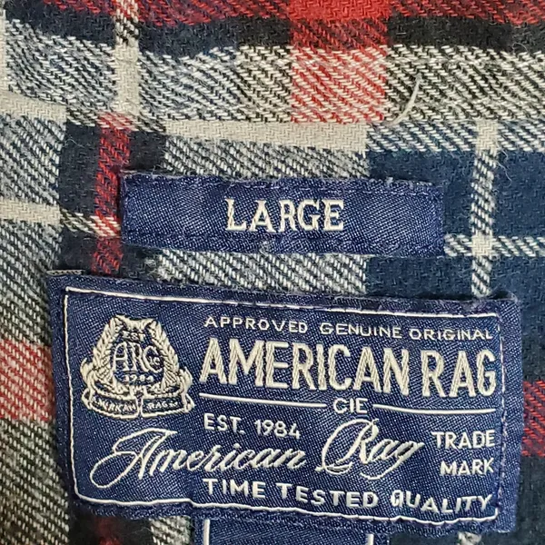 American Rag SOFT Red & Black Long Sleeve Button Up Women Size‎ L Flannel Shirt - Image 7