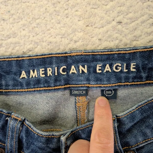 American Eagle Mom Jeans Womens 2 Regular Blue High Rise‎ Tapered Stretch Denim - Image 3