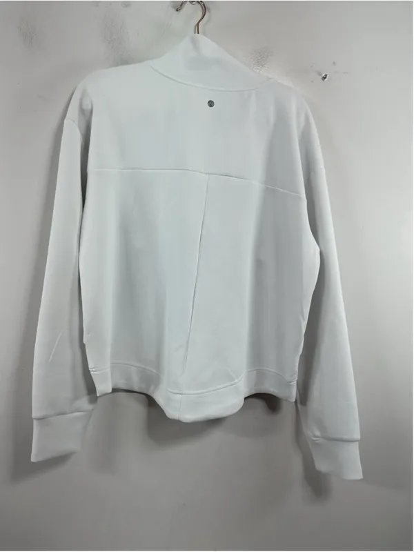 Womans Excellent Condition Apana Long Sleeve Zip Up Warm Up Jacket XL White - Image 2