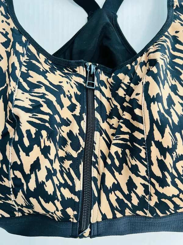 Avenue Sports Front Zip Animal Print Bra - Image 2