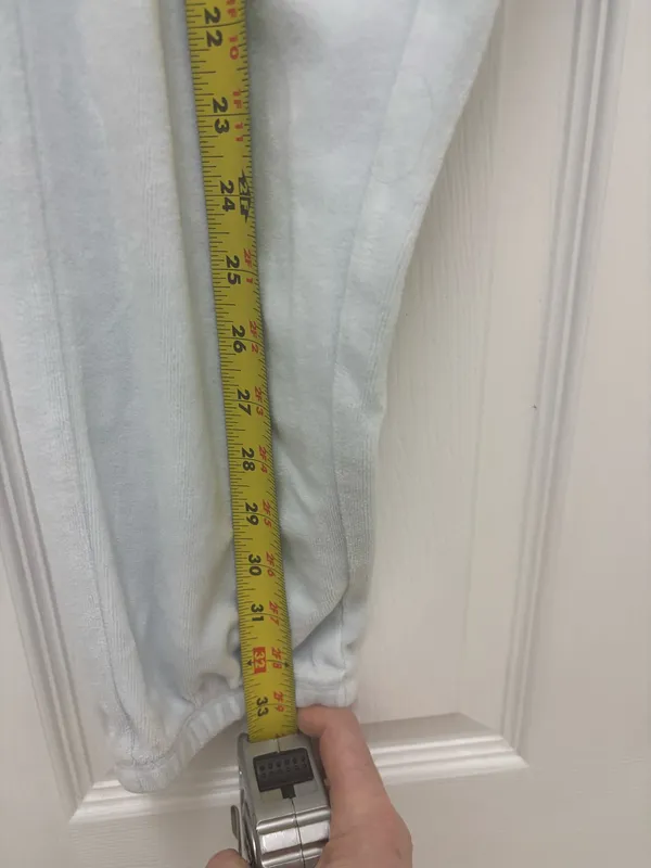 Juicy Couture Black Label Light Blue Velour Jogger Pants Drawstring Pockets S - Image 7
