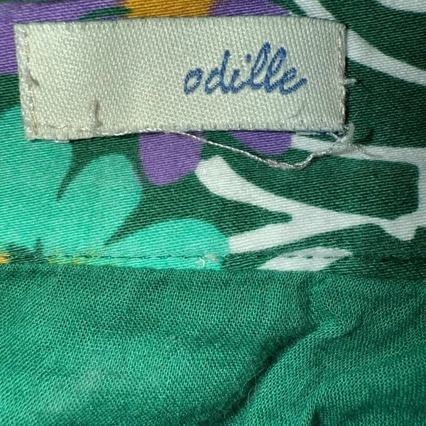 ANTHROPOLOGIE ODILLE‎ Abronia Pink Green Floral Cotton Spandex Skirt Small - Image 9
