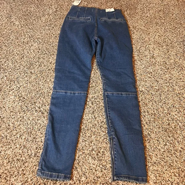 We The Free Bella Moto Mid Rise Skinny‎ Jeans Size 25 Women's Blue Denim - Image 7
