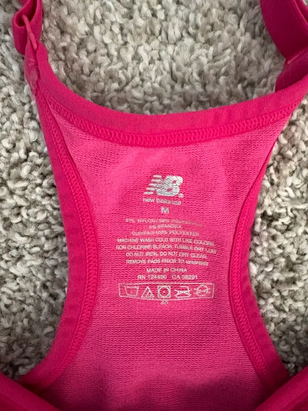 New Balance Pink Sports Bra Racerback - Image 2