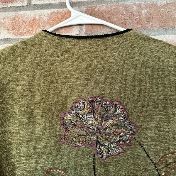 Indigo Moon Vintage Embroidered Jacket Women’s Medium Green Forest Witchy Boho - Image 7